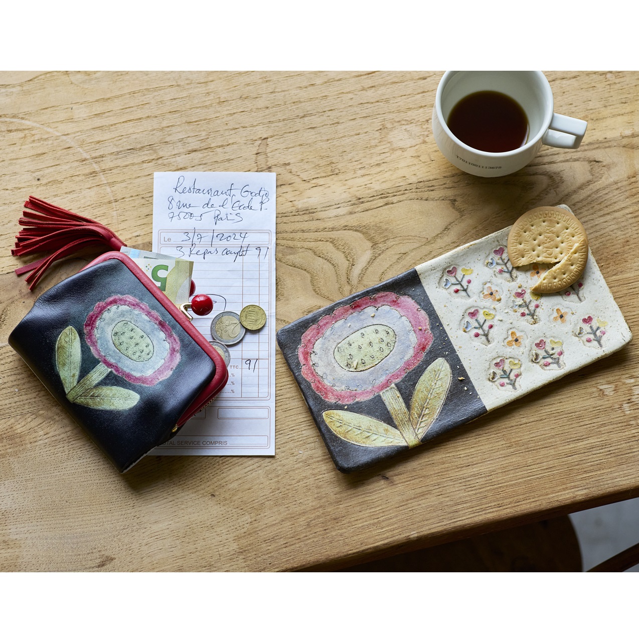 本田あつみ×perche×FUDGE　Flower in daily Life お財布＆プレートセット