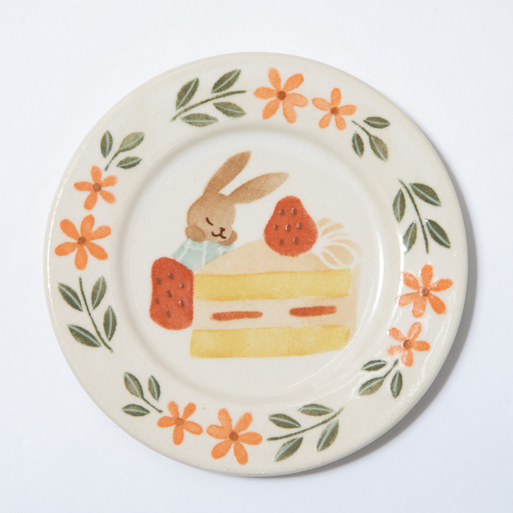 【文鳥舎】うさぎとケーキパスタ皿