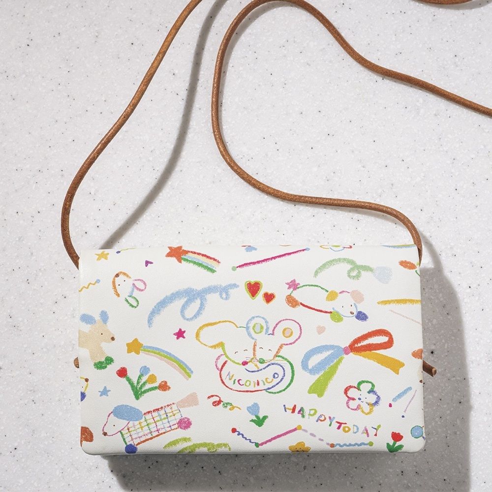 IRODORI IRODORU×perche×FUDGE　かぶせプリントミニショルダー